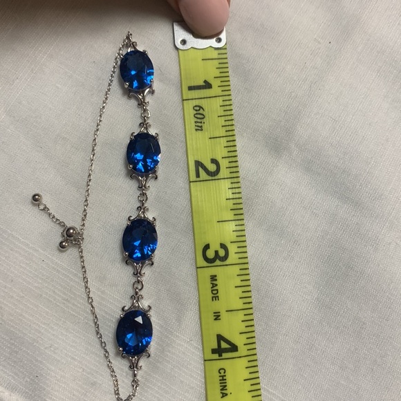 NWT AQUAMARINE AND SILVER BRACELET - Picture 5 of 6